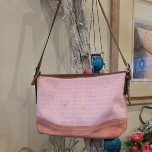 Coach Pink Soho Extra Large Tote With Micro C & Suede Trim